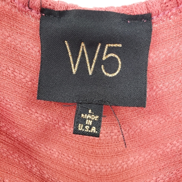 W5 Button Front Ribbed Knit Tank Rose Pink Boho - Picture 5 of 5